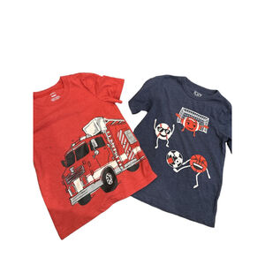 Children’s Place Carter’s Boys T-Shirt Bundle Size 5T Sports Fire Truck Graphic